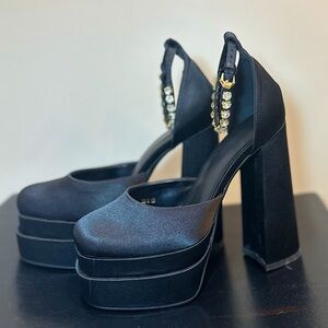 High Platform Doll Heels with Jewel Detail